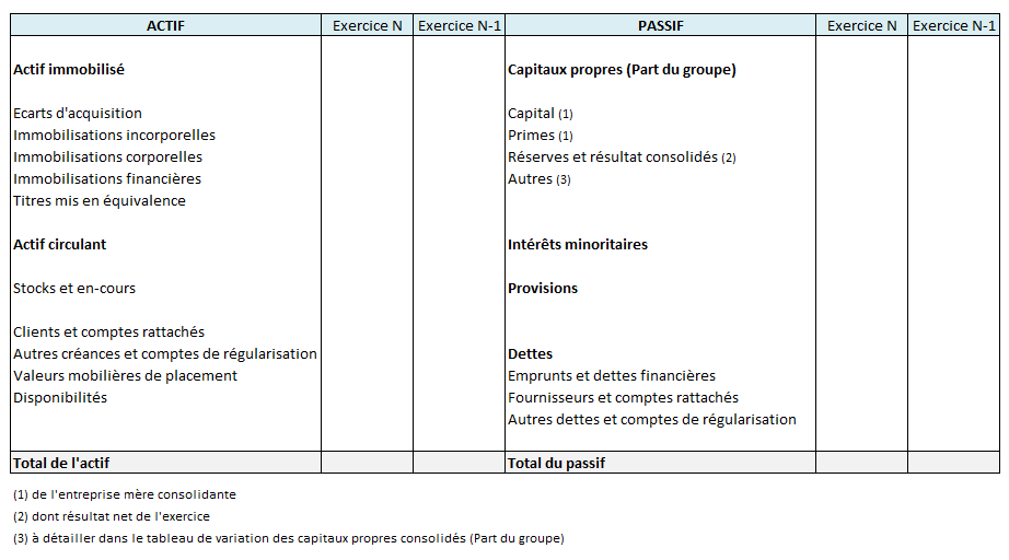 Bilan consolidé : modèle français - Conso-online.com Bilan consolidé : modèle français - Conso-online.com